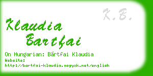 klaudia bartfai business card