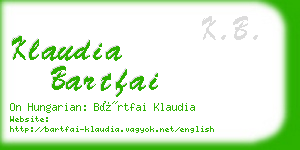 klaudia bartfai business card